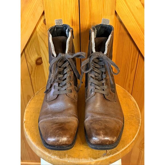 Alfani Grouch Men’s Lace Up & Zip Boots Size Two-Tone 7.5M - Picture 2 of 9